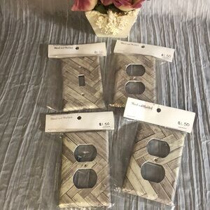 Handmade Etsy lot 4 covers- crisscross pattern- 3 outlet covers & 1 switch plate